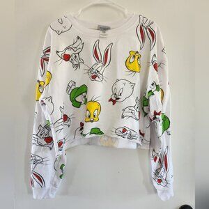 Looney tunes cropped sweatshirt sz xl